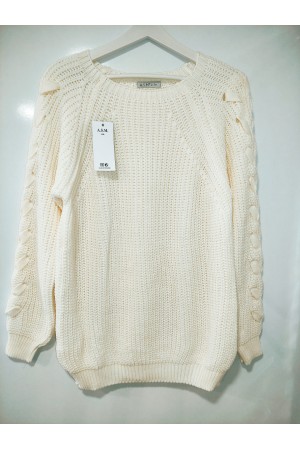 Ecru Sleeve Detailed Sweater