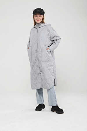 Hooded Oversize Quilted Long Coat
